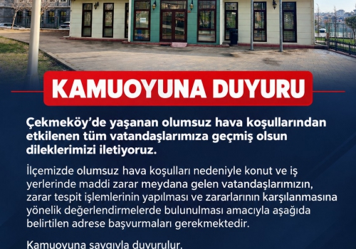 Yağan yağmurlarla ilgili Çekmeköy kaymakamlığından açıklama....